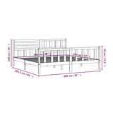 3101174  Bed Frame Without Mattress Solid Wood (810103+814165)