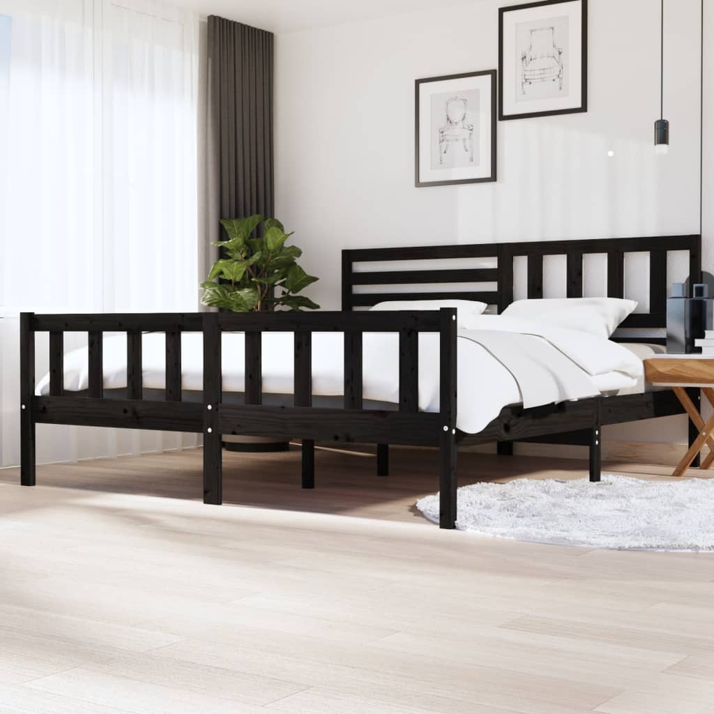 3101174  Bed Frame Without Mattress Solid Wood (810103+814165)