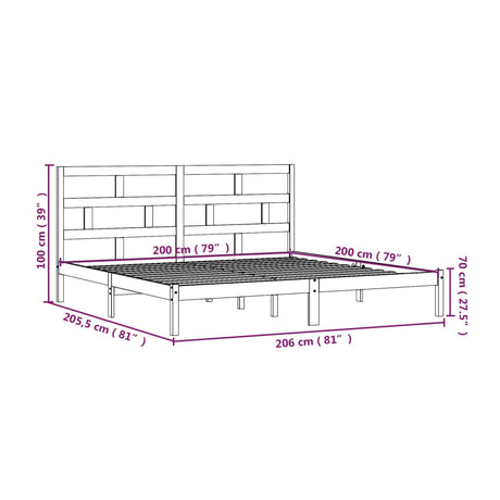 3101242  Bed Frame Without Mattress Solid Wood Pine (810041+814218)