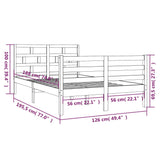 Bed Frame without Mattress White Small Double Solid Wood