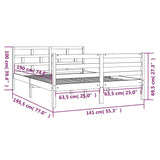 Bed Frame Without Mattress Double Solid Wood