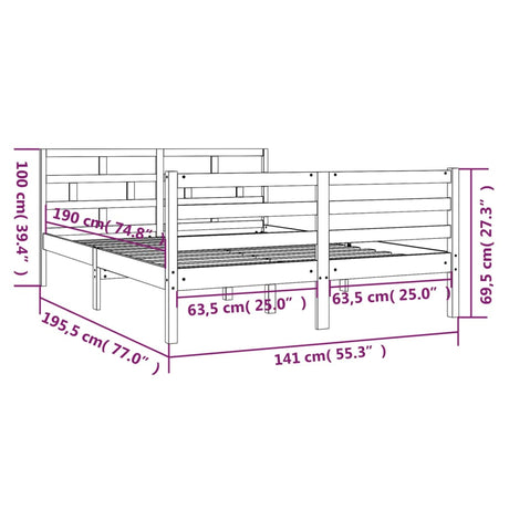 Bed Frame Without Mattress Double Solid Wood