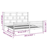 3101304 vidaXL Bed Frame without Mattress White Solid Wood 200x200 cm (810451+814215)