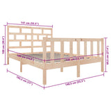 Bed Frame without Mattress Solid Wood Pine Double