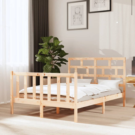 3101369  Bed Frame Without Mattress Solid Wood (810103+814215)