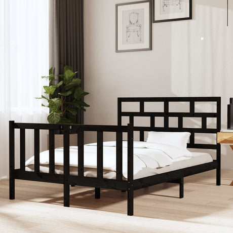 3101369  Bed Frame Without Mattress Solid Wood (810103+814215)