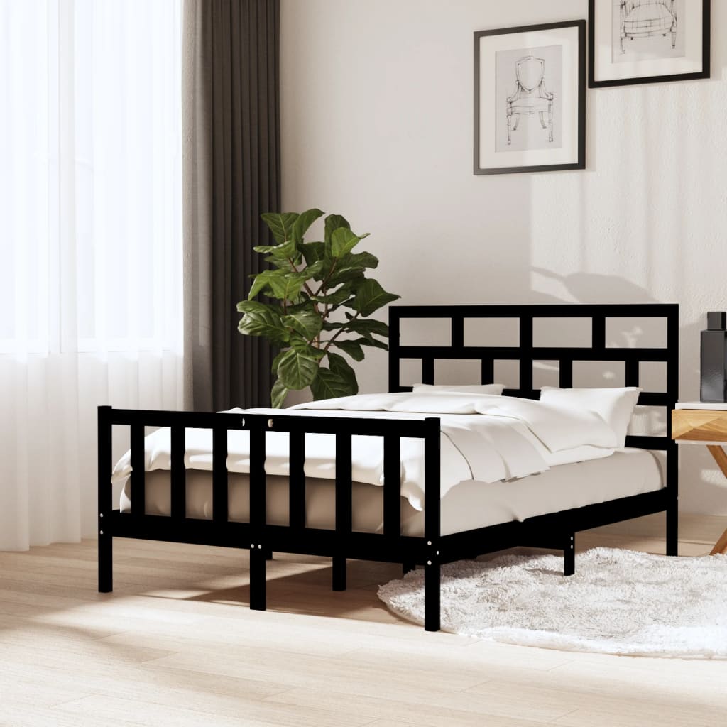 3101369  Bed Frame Without Mattress Solid Wood (810103+814215)