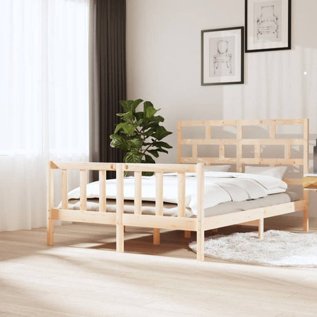 3101369  Bed Frame Without Mattress Solid Wood (810103+814215)