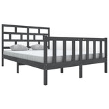 Bed Frame without Mattress Grey Solid Wood Pine King Size