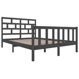 Bed Frame without Mattress Grey Solid Wood Pine King Size