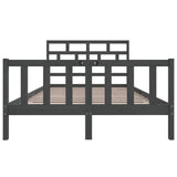 Bed Frame without Mattress Grey Solid Wood Pine King Size