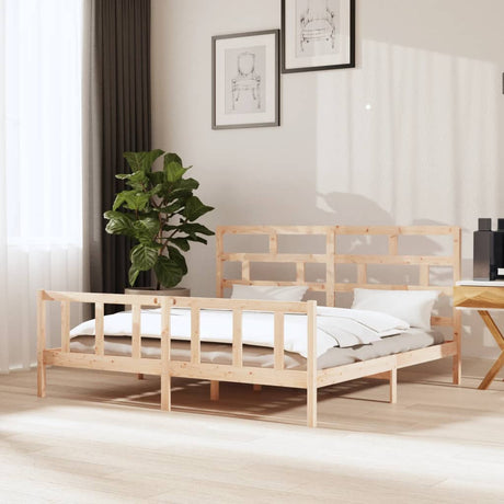3101369  Bed Frame Without Mattress Solid Wood (810103+814215)