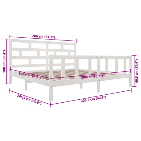 3101369  Bed Frame Without Mattress Solid Wood (810103+814215)