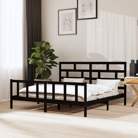 3101369  Bed Frame Without Mattress Solid Wood (810103+814215)