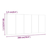 Bed Headboard 200X1.5X80 Cm Engineered Wood