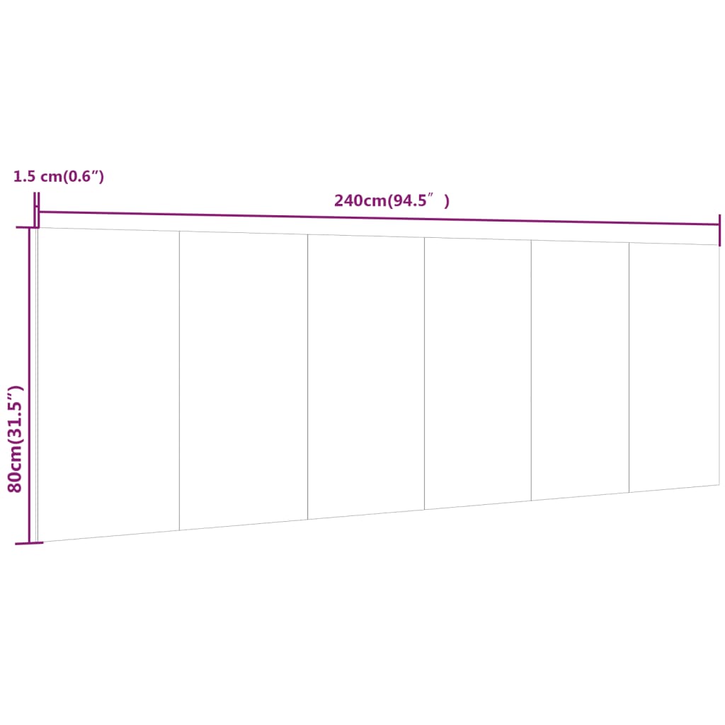 Wall Headboard 240X1.5X80 Cm Engineered Wood