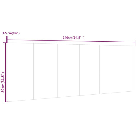 Wall Headboard 240X1.5X80 Cm Engineered Wood