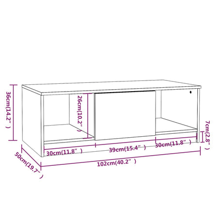 Coffee Table 102X50X36 Cm Engineered Wood