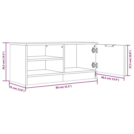 Tv Cabinet 80X35X36.5 Cm Engineered Wood