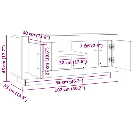 Tv Cabinet 102X35X45 Cm Engineered Wood