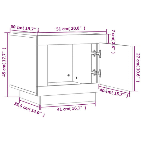 Coffee Table 51X50X45 Cm Engineered Wood