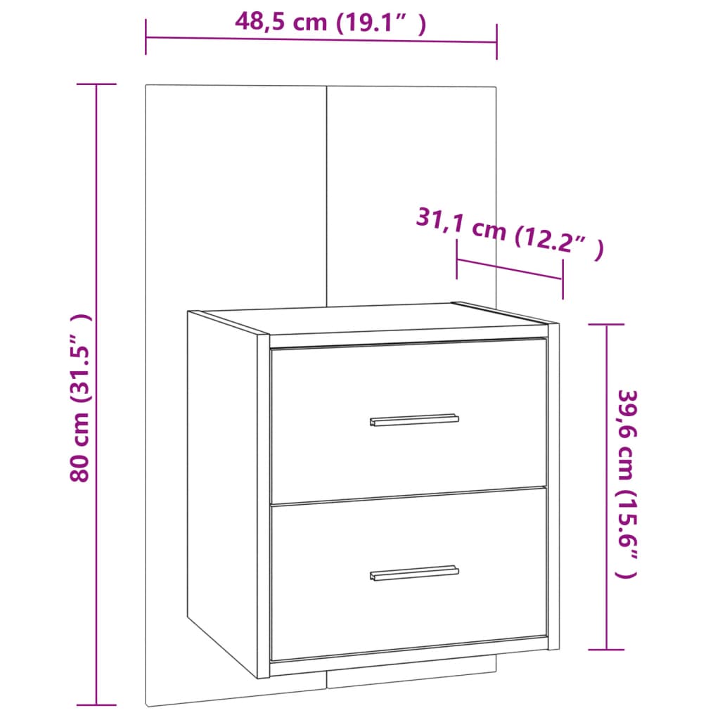 Wall-Mounted Bedside Cabinet