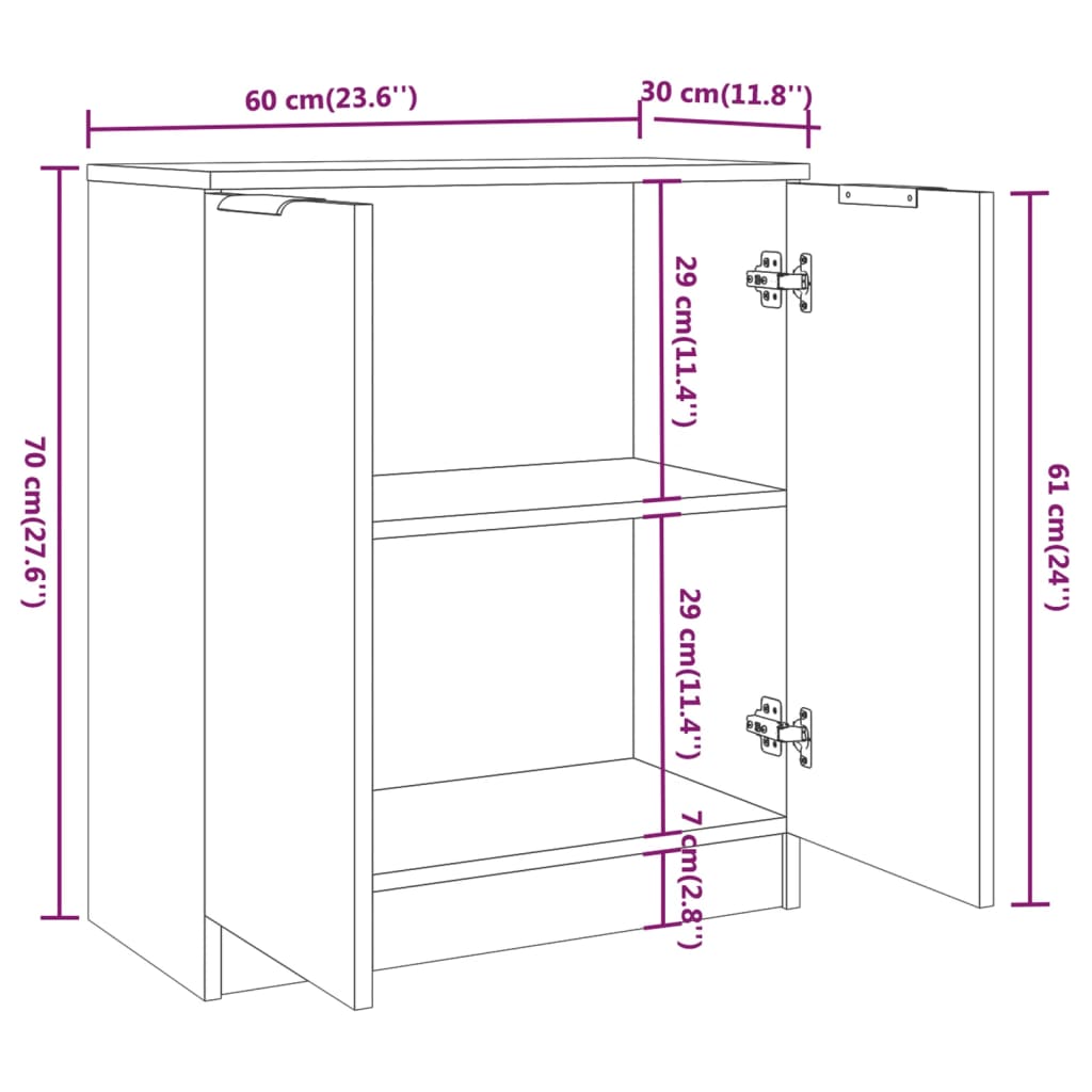 Sideboard 60X30X70 Cm Engineered Wood