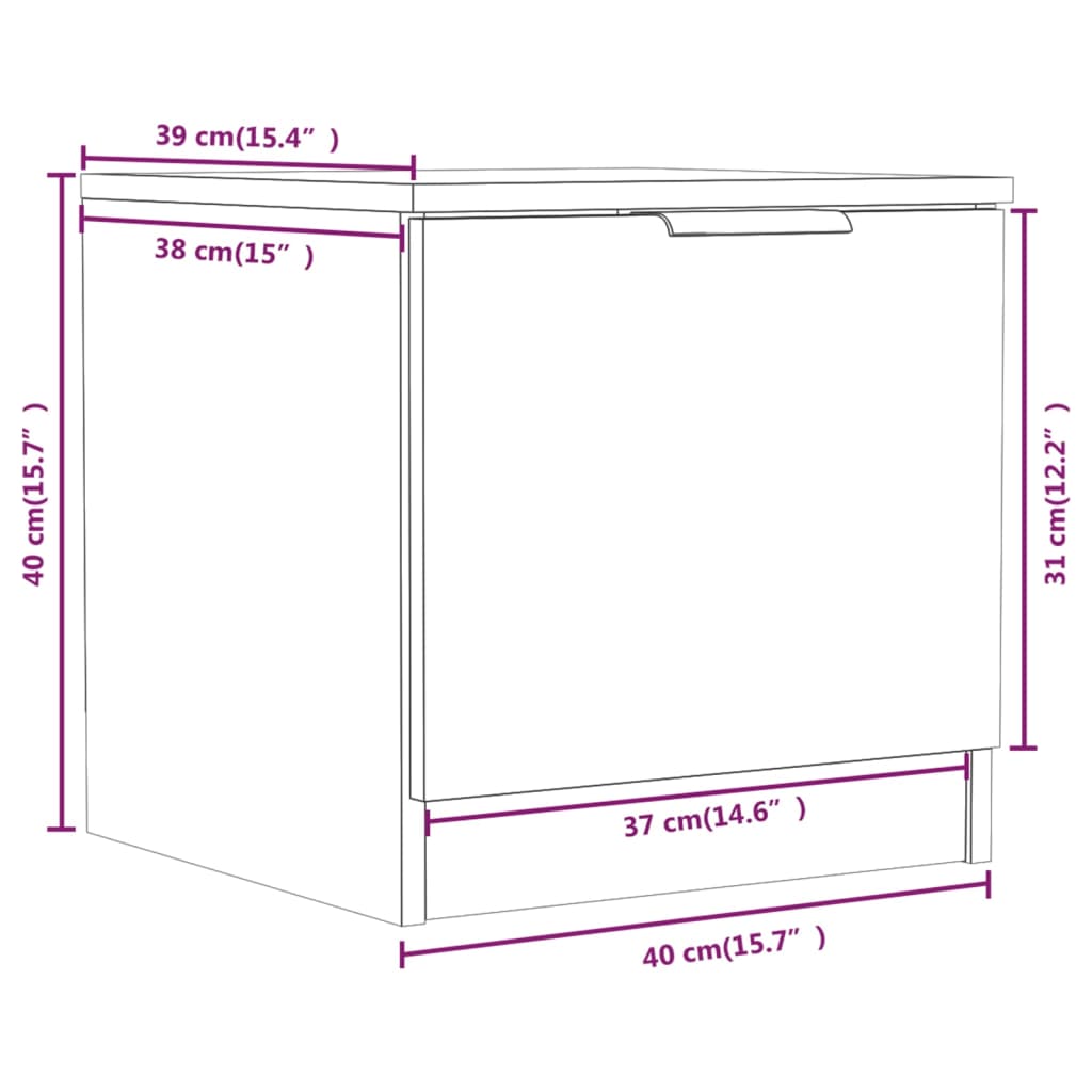 Bedside Cabinets 2 pcs Brown Oak 40x39x40 cm