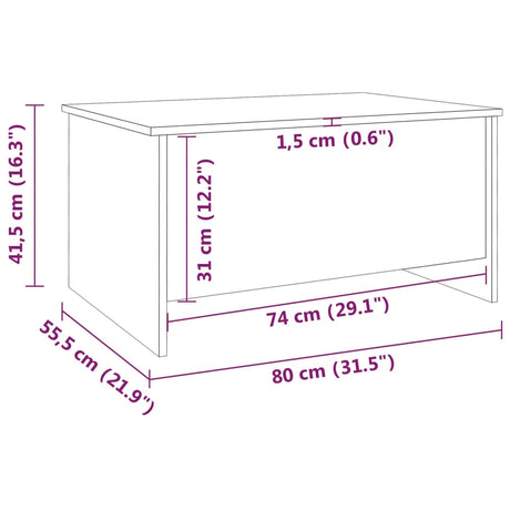 Coffee Table 80X55.5X41.5 Cm Engineered Wood