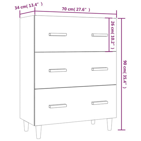 Sideboard 70X34X90 Cm Engineered Wood