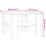 Coffee Table 60X60X42 Cm Engineered Wood