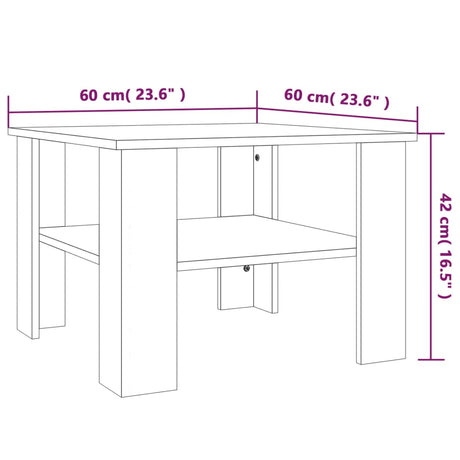 Coffee Table 60X60X42 Cm Engineered Wood