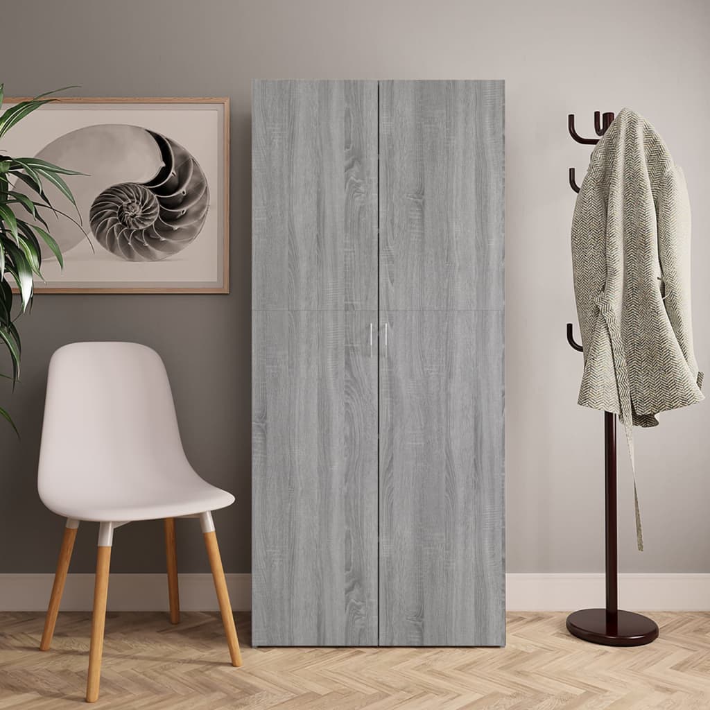 Shoe Cabinet 80X35.5X180 Cm Engineered Wood
