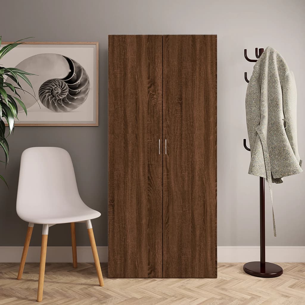 Shoe Cabinet 80X35.5X180 Cm Engineered Wood