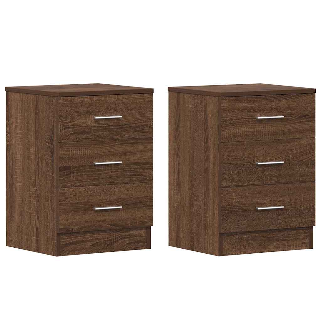 Bedside Cabinets 2 pcs Brown Oak 38x35x56 cm Engineered Wood