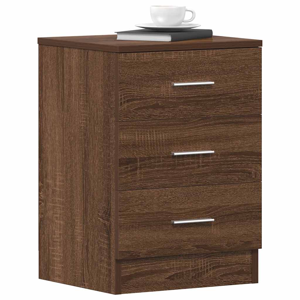 Bedside Cabinets 2 pcs Brown Oak 38x35x56 cm Engineered Wood