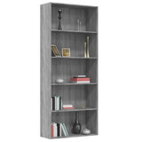 5-Tier Book Cabinet 80X30X Engineered Wood