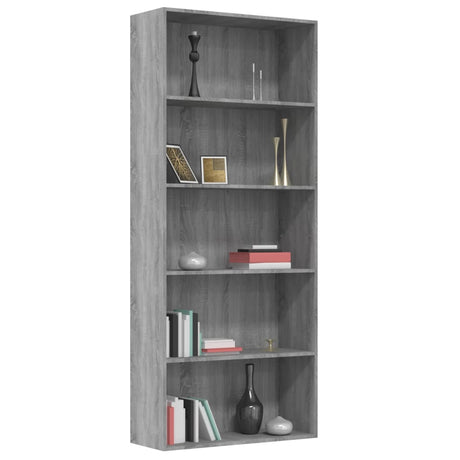 5-Tier Book Cabinet 80X30X Engineered Wood