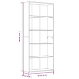 5-Tier Book Cabinet 80X30X Engineered Wood