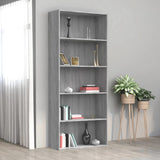 5-Tier Book Cabinet 80X30X Engineered Wood