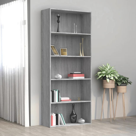 5-Tier Book Cabinet 80X30X Engineered Wood