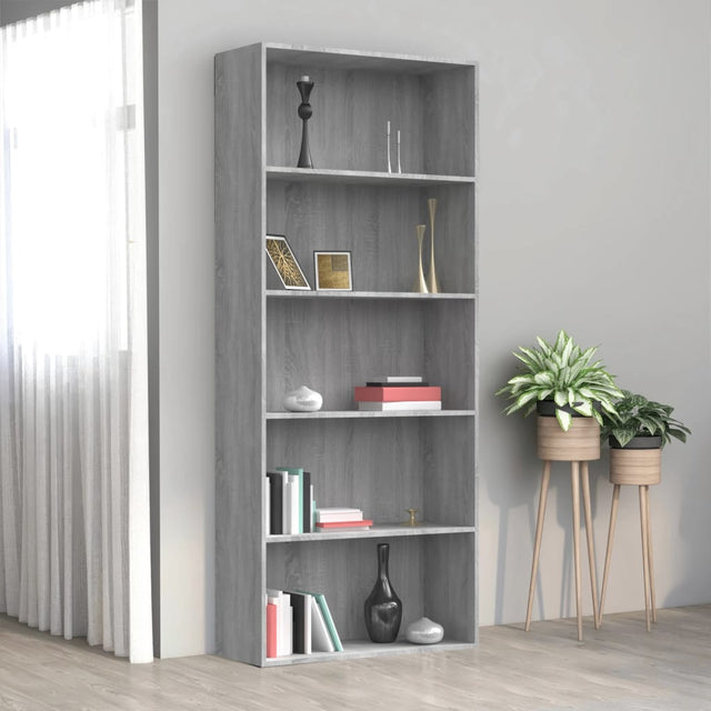 5-Tier Book Cabinet 80X30X Engineered Wood