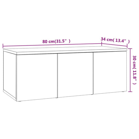 Tv Cabinet 80X34X30 Cm Engineered Wood