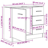 Sink Cabinet 63X30X54 Cm Engineered Wood