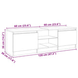 Tv Cabinet With Led Lights 120X30X35.5 Cm