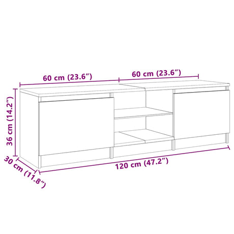 Tv Cabinet With Led Lights 120X30X35.5 Cm