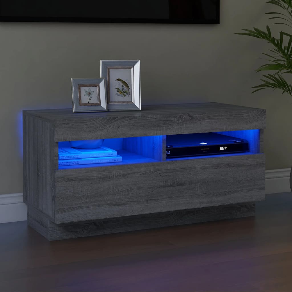 Tv Cabinet With Led Lights 80X35X40 Cm