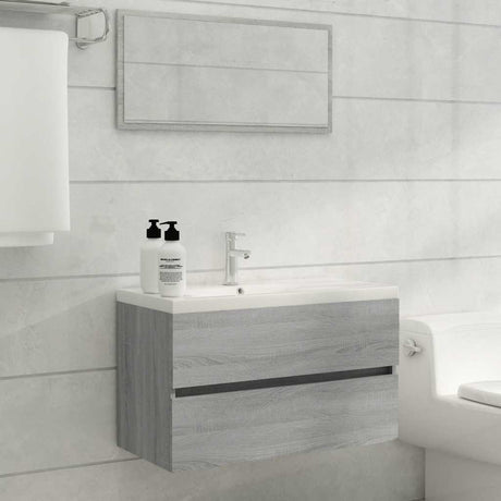 2 Piece Bathroom Furniture Set Engineered Wood