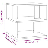 Side Table Smoked Oak 40x40x40 cm Engineered Wood