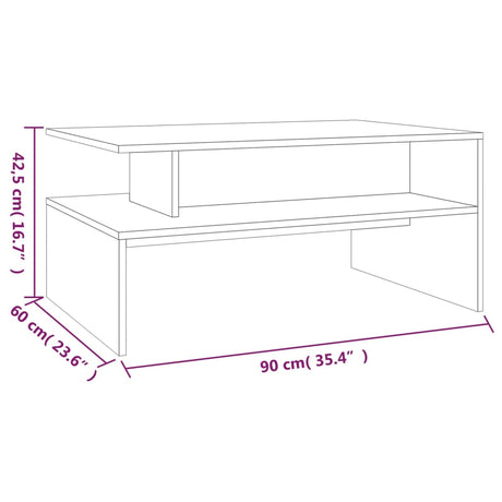Coffee Table 90X60X42,5 Cm Engineered Wood